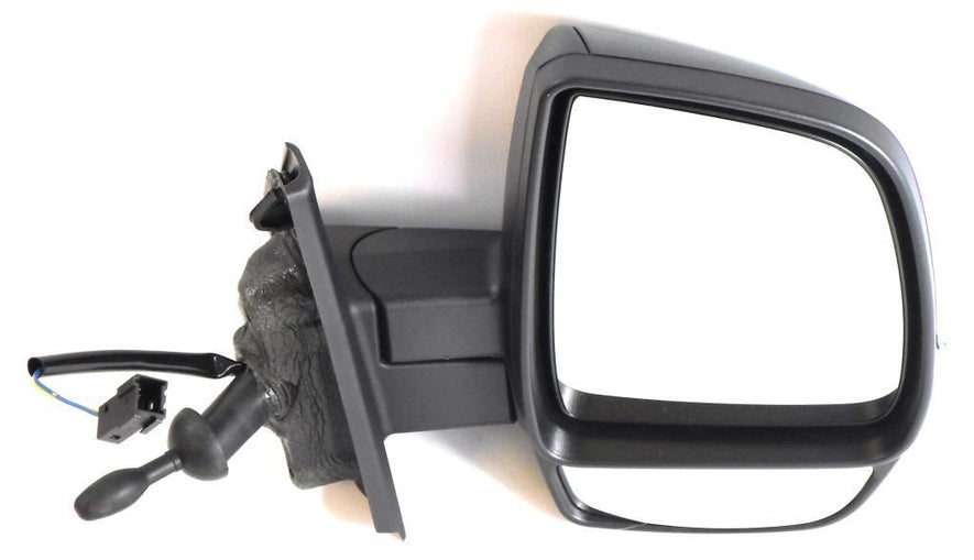 Fiat Doblo Mk2 2010-2015 Twin Glass Cable Black Wing Mirror Drivers Side