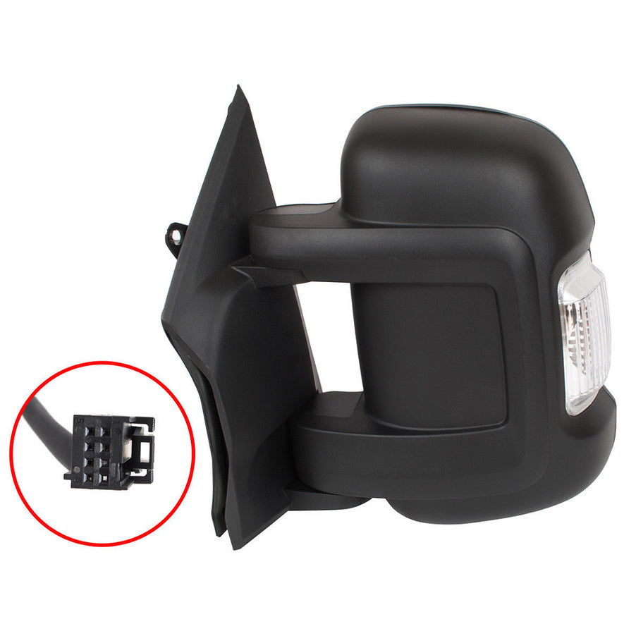Peugeot Boxer Van 2006-2017 Manual Short Arm Black Wing Door Mirror Passenger Side