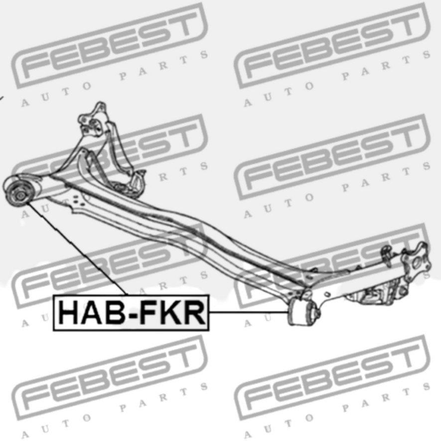 Honda Civic FN FK 2005-2011 Rear Axle Subframe Trailing Arm Bushes Pair