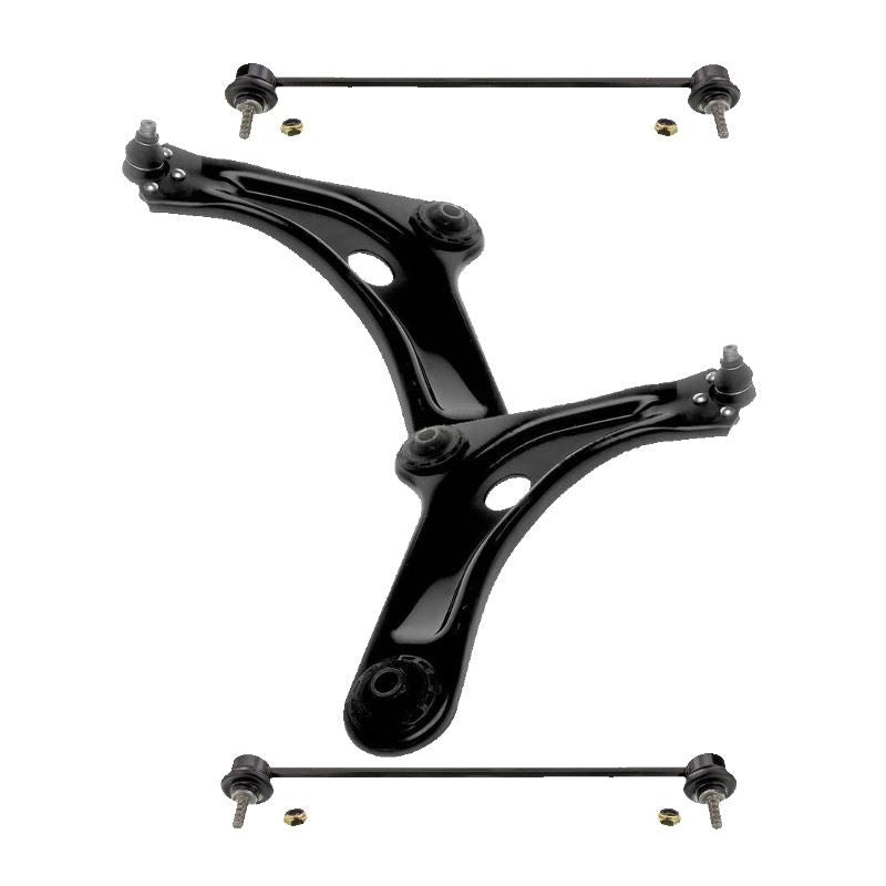 Peugeot 1007 2005-2009 Front Lower Wishbones Arms and Drop Links Pair