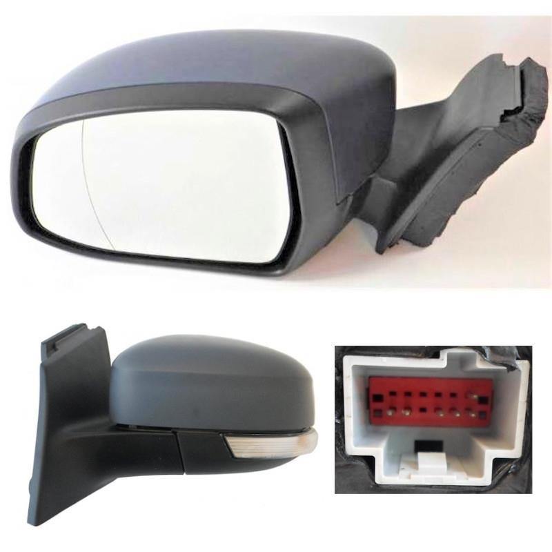 Ford Focus MK3 2011-2017 Door Wing Mirror Electric Primed Passengers Side Left - SparesHut