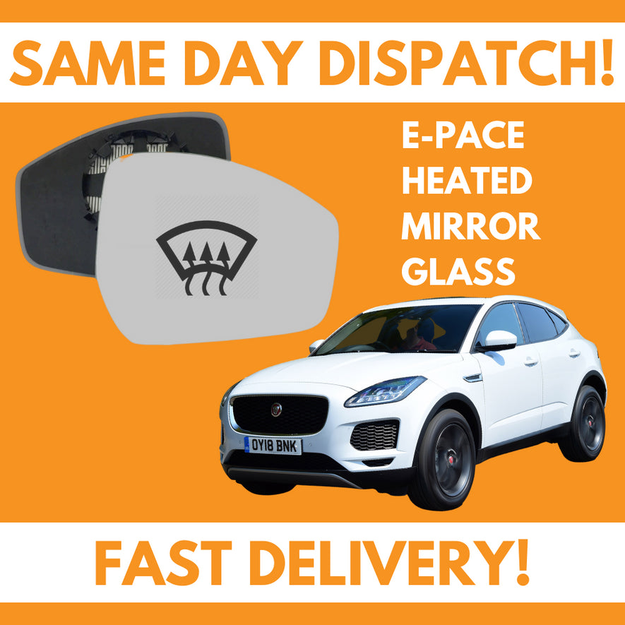 Jaguar E-Pace 2017-2020 Heated Door Wing Mirror Glass UK Right Drivers Side
