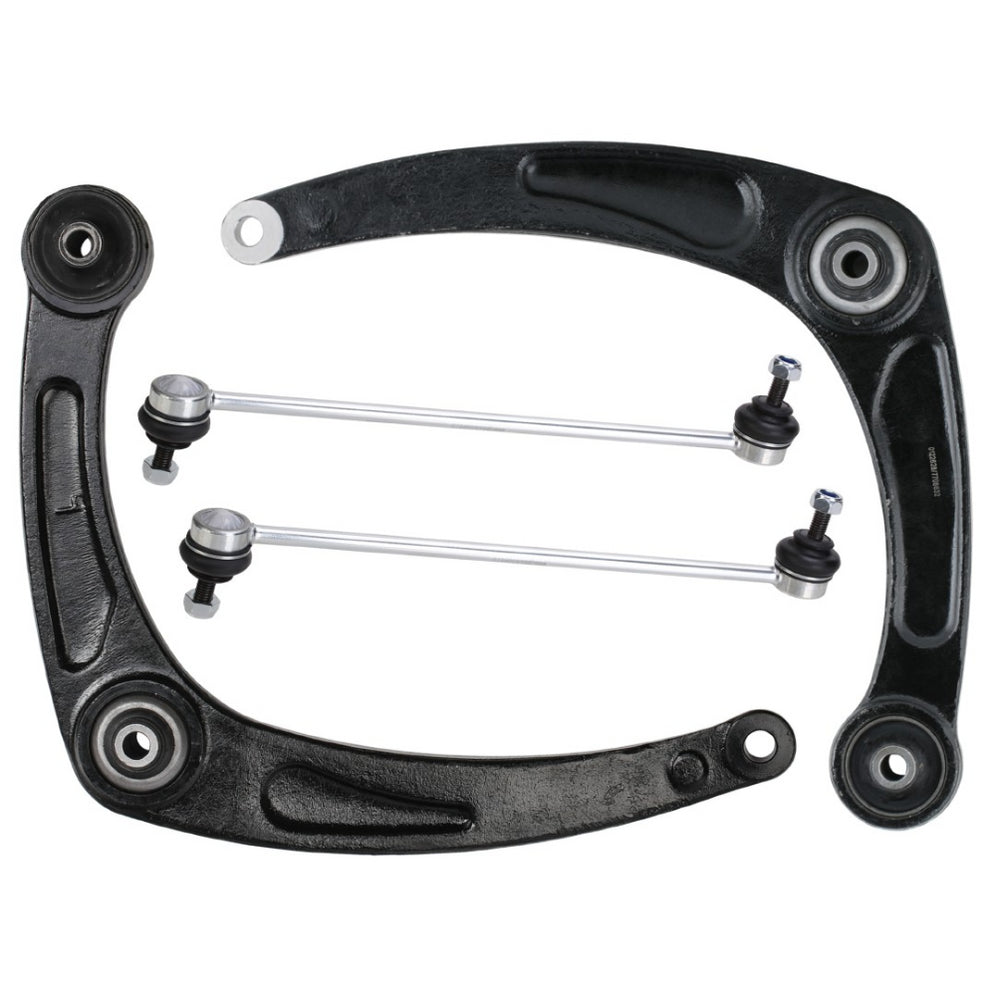 For Citroen C4 2004-2016 Front Lower Wishbones Arms and Drop Links Pair
