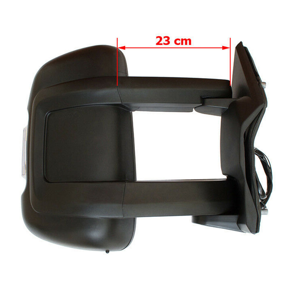 Fiat Ducato 2006-2020 Long Arm Electric Black Wing Door Mirror Right Side