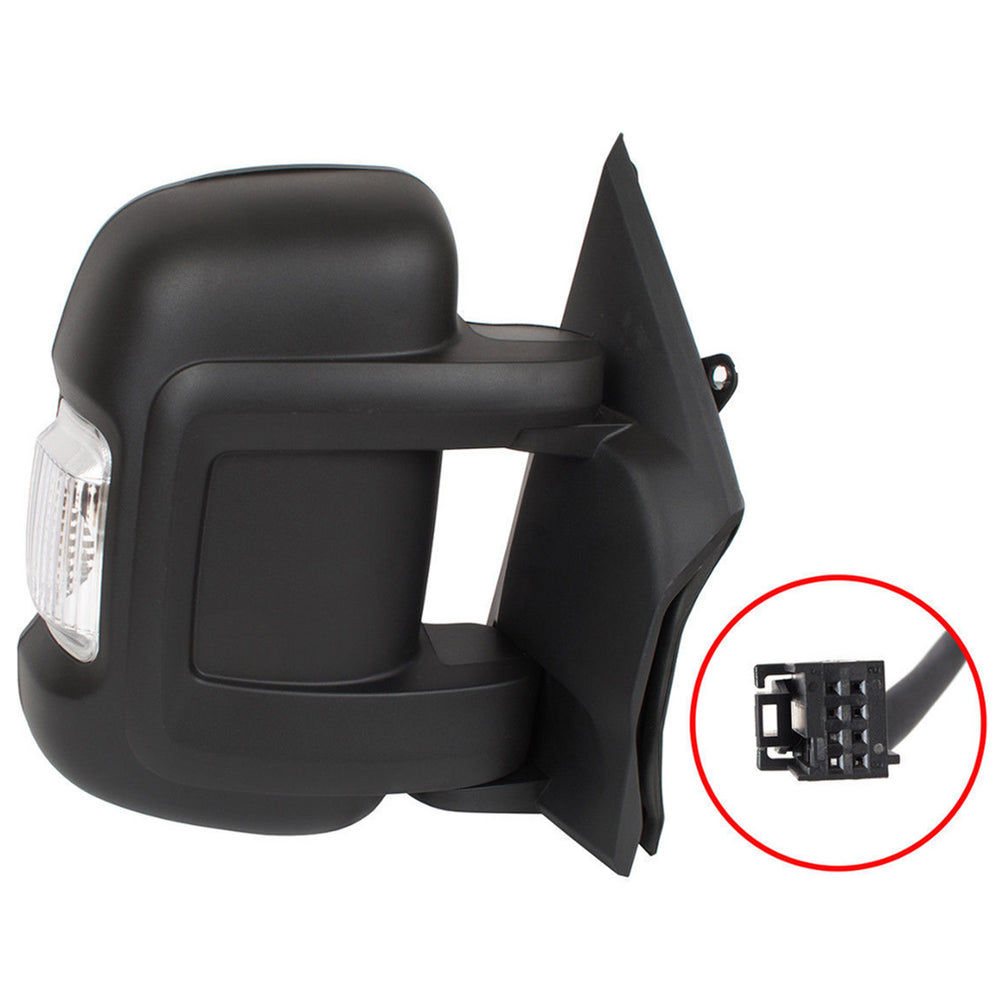 Citroen Relay Van 2006-2017 Short Arm Manual Black Wing Door Mirror Drivers Side