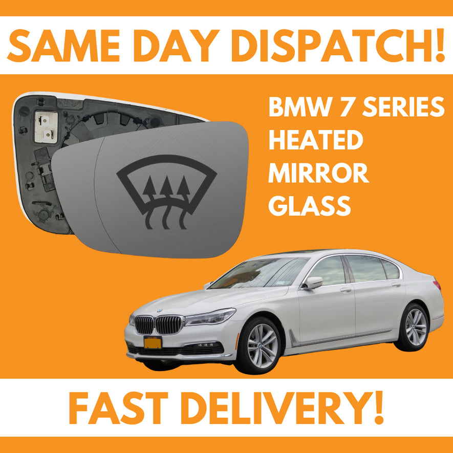 BMW 7 Series G11, G12 2015-2020 Heated Door Wing Mirror Glass UK Left Passenger Side