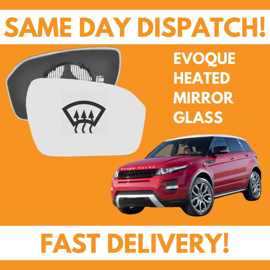 Range Rover Evoque 2011-2015 Heated Door Wing Mirror Glass UK Right Drivers Side