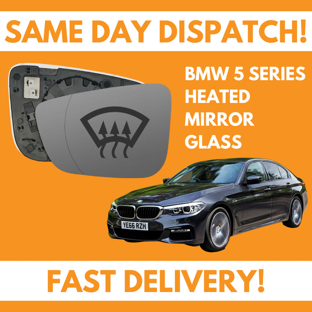 BMW 5 Series G30 2016-2020 Heated Door Wing Mirror Glass UK Left Passenger Side