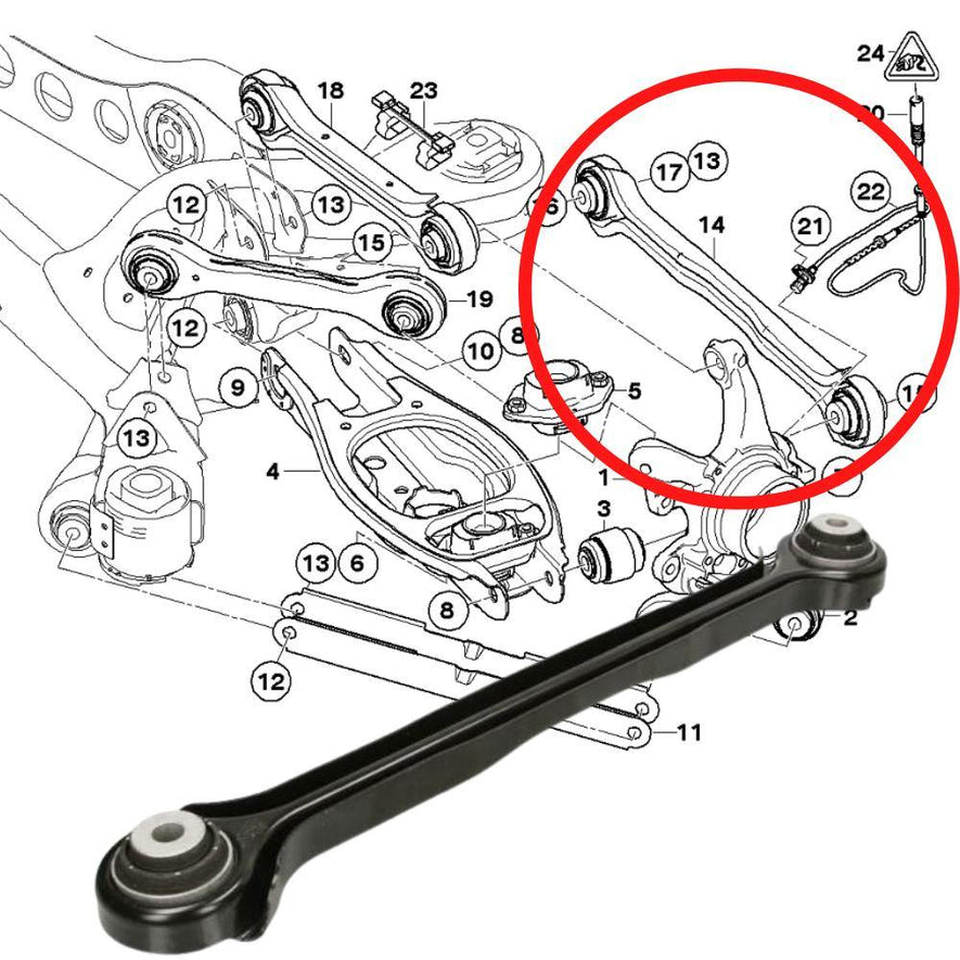 BMW 1 Series E82 2007-2013 Lower Left or Right Rear Wishbone Suspension Arm - SparesHut