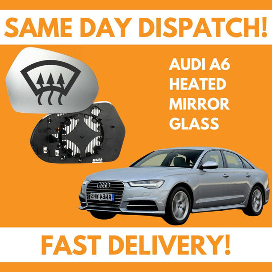Audi A6 Inc Allroad 2011-2018 Heated Door Wing Mirror Glass UK Right Drivers Side - Spares Hut