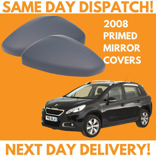 Peugeot 2008 2013-2020 Wing Mirror Covers Primed Left & Right Pair - Spares Hut