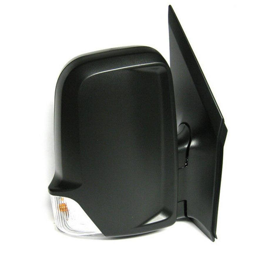 VW Crafter 2006-2018 Manual Short Arm Wing Door Mirror Black Passenger Side - Spares Hut
