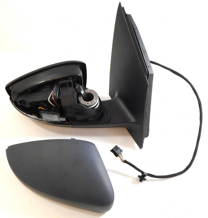 VW Polo 6R 2009-2016 Heated Electric Door Wing Mirror Primed Drivers Side Right - Spares Hut