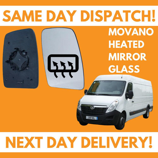 Vauxhall Movano 2010-2020 Heated Door Wing Mirror Glass UK Right Drivers Side - Spares Hut