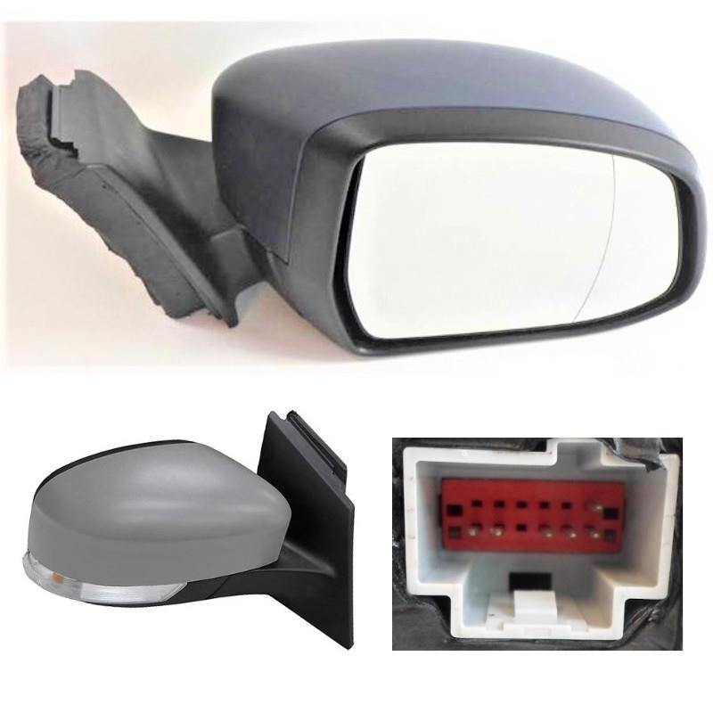 Ford Focus MK3 2011-2017 Door Wing Mirror Electric Primed Driver Side Right - SparesHut