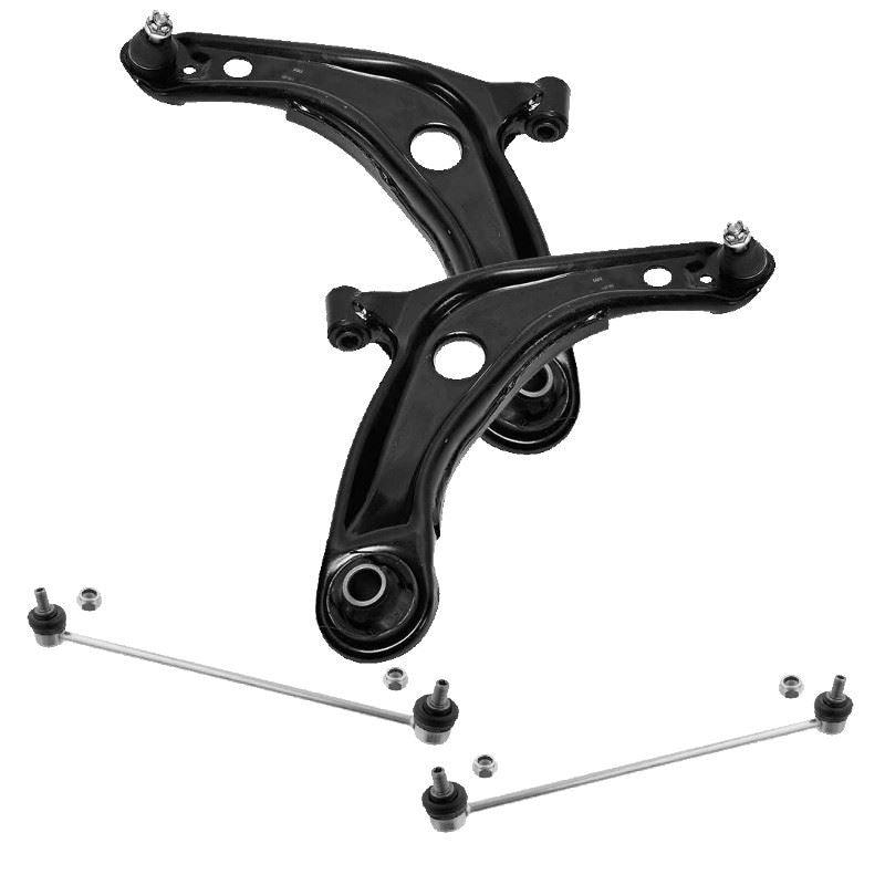 For Toyota Yaris 2006-2016 Front Lower Wishbones Arms and Drop Links Pair - Spares Hut