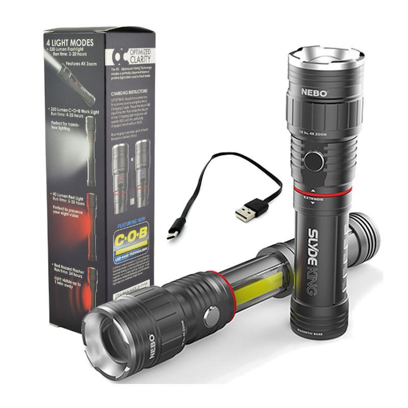 Work Torch LED COB Nebo Slyde King Flash Light Rechargeable 2 Year Warranty - Spares Hut